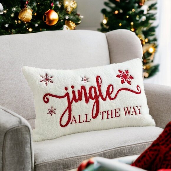 Decorative Christmas Pillow Cover Soft Lumbar Throw Case Holiday Accent Decor - Picture 5 of 10